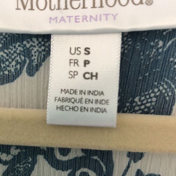 Motherhood Size Small Sheer Blue Floral  Cottagecore  Feminine Maternity Dress - Picture 5 of 9
